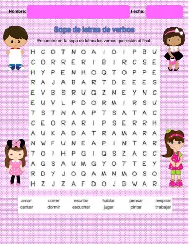 Sopa de letras de verbos