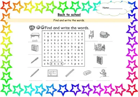 Vocabulary-back to school