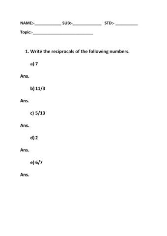 Operations on fractions