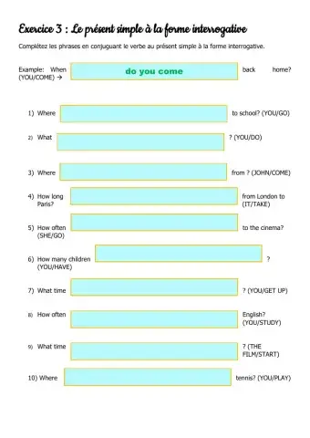Present simple (forme interrogative)