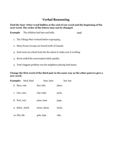 Verbal Reasoning