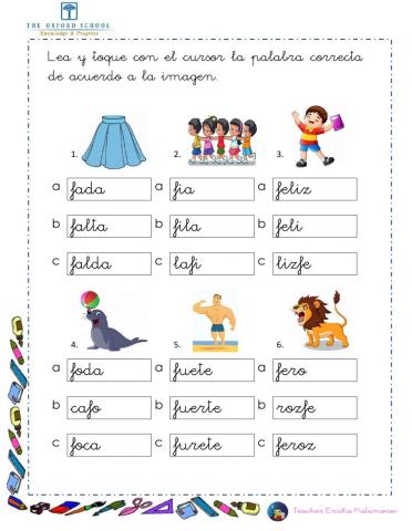 Reconocer palabras con f