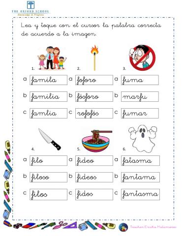 Reconocer palabras con f