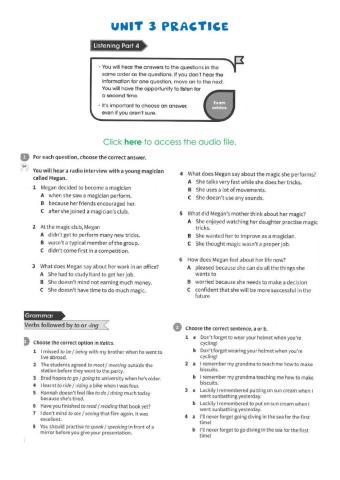 PET Listening and Grammar