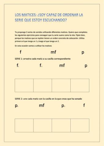 Los matices musicales: discriminación auditiva