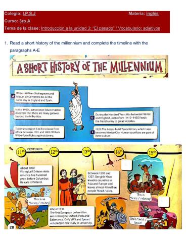 Unit 3: The past- Opposite adjectives 