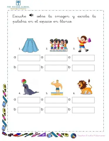 Escribir palabras con f