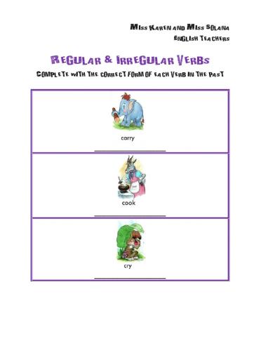 Regular & Irregular verbs