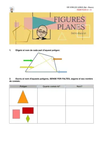 Figures planes: parts, segons els costats, regular-irregular