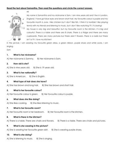 Reading comprehension