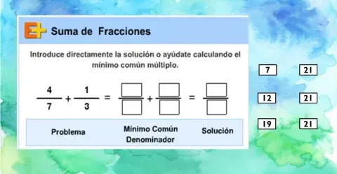 Suma de fracciones con diferente denominador