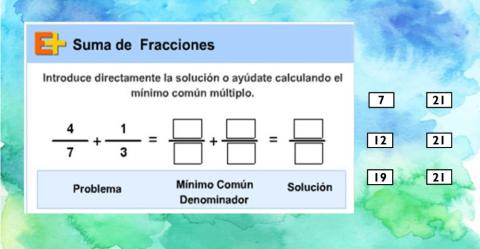 Suma de fracciones con diferente denominador