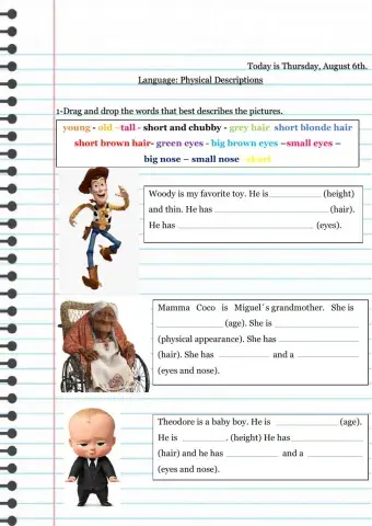 Physical Descriptions-What are they like?