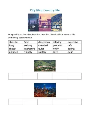Decribing city life and country life