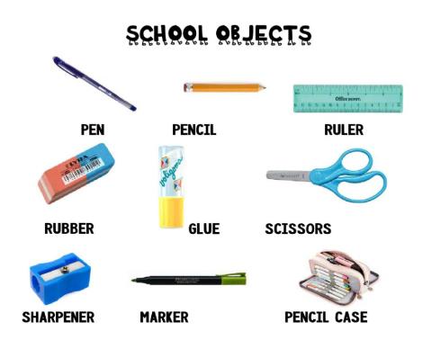 School objects poster
