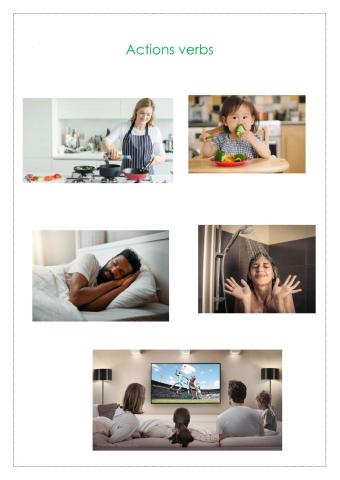 Action verbs and parts of the house