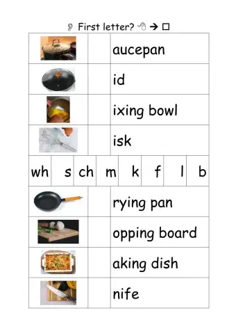 First Letter Cooking