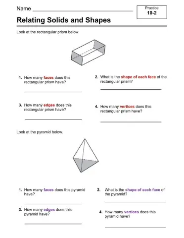 Relating Solids and Shapes
