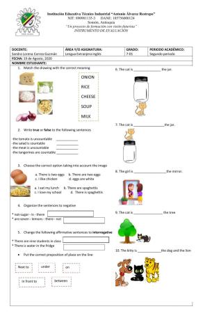 Exam for second period