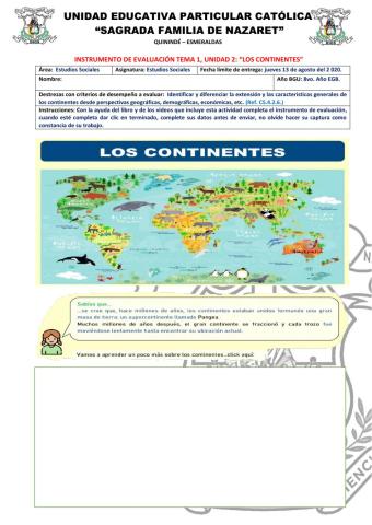 Los continentes del planeta