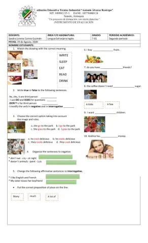 Exam for second period 8