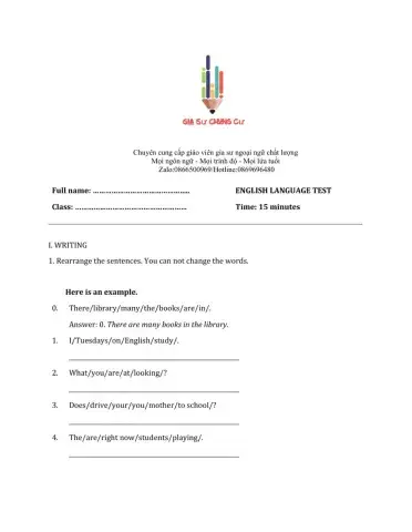 Lớp 6 - Unit 2 MY HOME-WRITING