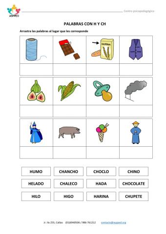 Palabras con H y CH