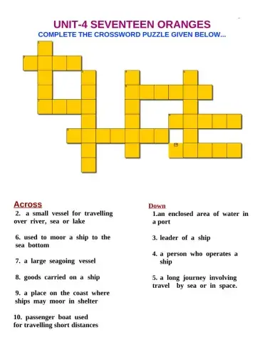 Unit  4   seventeen   oranges-warm  up   activity