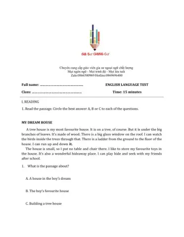 Lớp 6 - Unit 2 MY HOME-READING