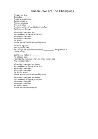 Queen - We are the champions