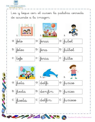 Reconocer palabras con f