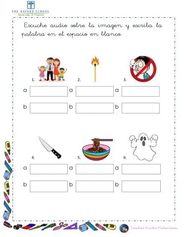 Escribir palabras con f