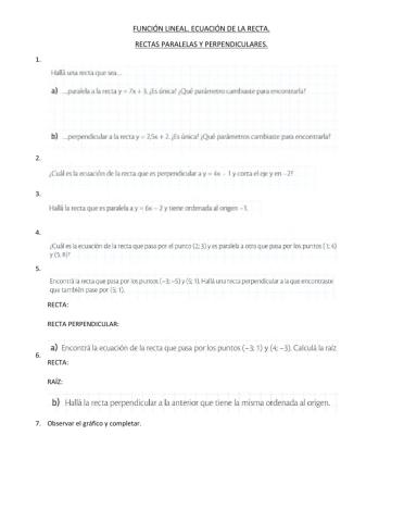 Rectas paralelas y perpendiculares