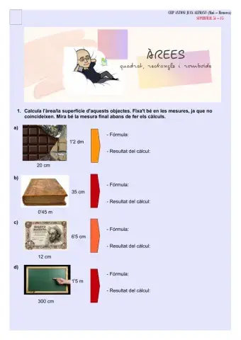 Àrees-superfícies: quadrat, rectangle i romboide