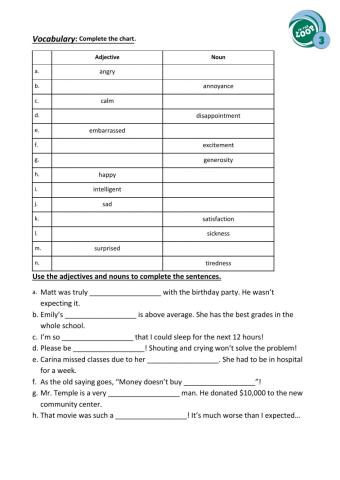 Unit 4 - adective-nouns
