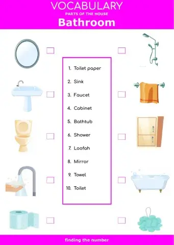 Parts of the house - bathroom - finding the number