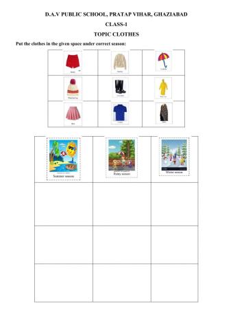 EVS topic clothes and seasons