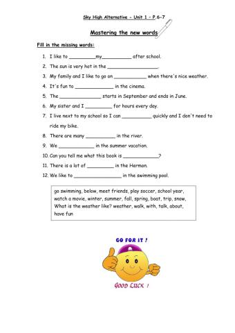 Sky High Alternative Unit 1 - P.6-7 - Vocabulary