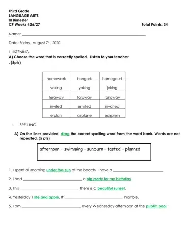 LA CP Week 26 and 27 accomodations