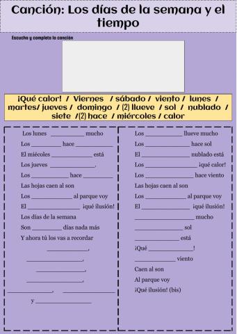 Canción de los días de la semana