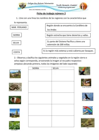 Las regiones Sierra y Selva