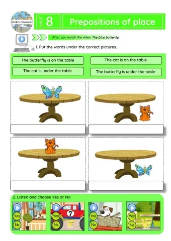 Prepositions of place (in, on, under)