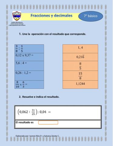 Decimales y fracciones