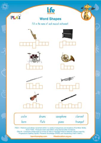 Life Ed - Word Shapes