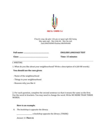 Lớp 6 - Unit 5 NATURAL WONDERS OF THE WORLD-WRITING