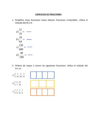 Simplificacion fracciones