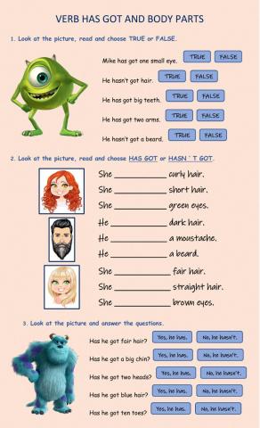 Body Parts and Verb Has Got