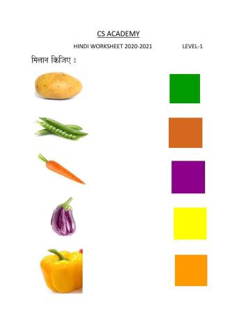 Match the vegetables with the same color