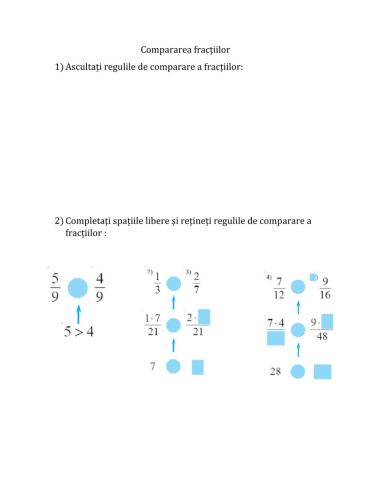 Compararea fracțiilor. Teoria
