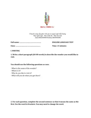 Lớp 6 - Unit 6 OUR TET HOLIDAY-WRITING